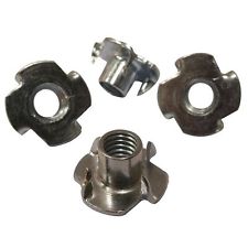 Hordion 12Pcs 3/8"-16 Carbon Steel T Nuts, Round Base Plate Nut, Furniture Hardware Flange Insert Female Thread
